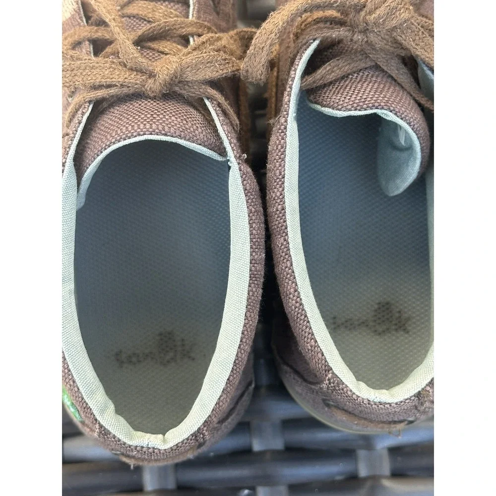 Sanuk Sea Mid Dark Brown Canvas Chukka Boat Shoes Men's Size 10